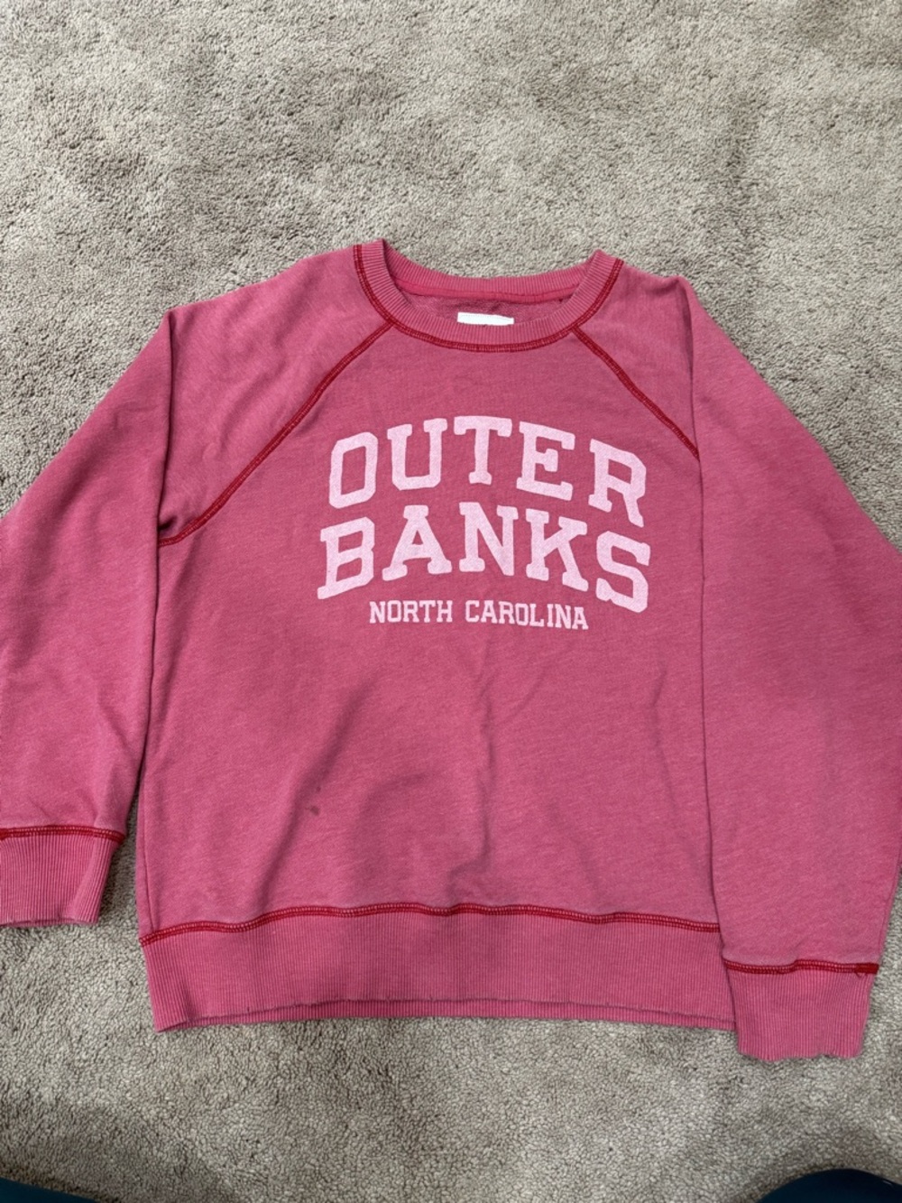 American Eagle Outfitters Pink Outer Banks North Carolina Crewneck Sweatshirt